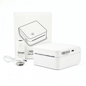 Mini drukarka etykiet Phomemo M02 Pro biała Bluetooth szer. do 53 mm 300 DPI