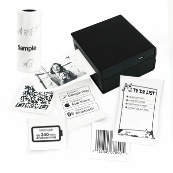 Mini drukarka etykiet Phomemo M02 czarna Bluetooth szer. do 50 mm 203 DPI