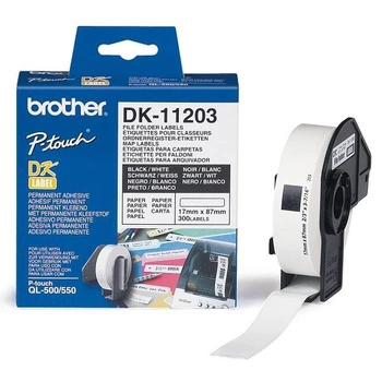 Oryginalne etykiety Brother DK-11203 17mm x 87mm białe/czarny nadruk