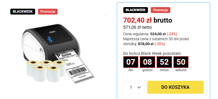oznaczenie produktów blackweek