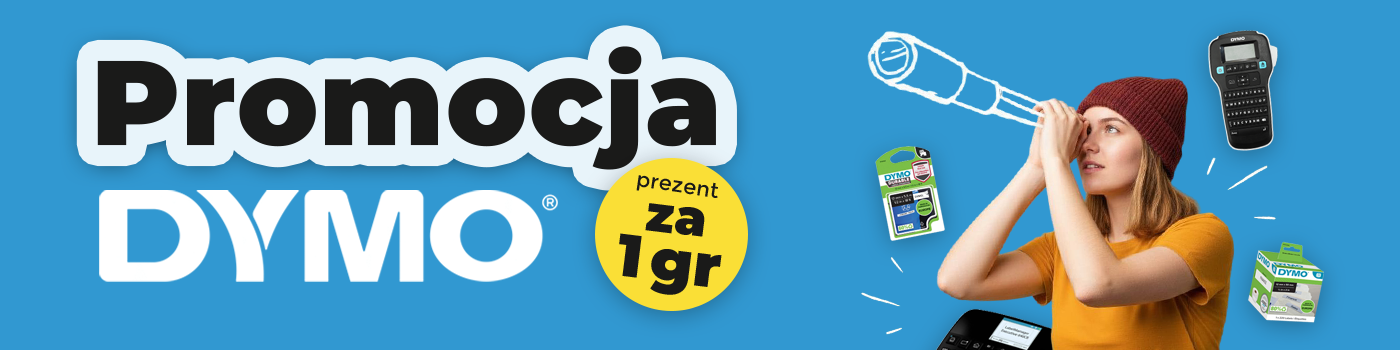 Baner promocji “Kup produkt DYMO i odbierz prezent za grosz