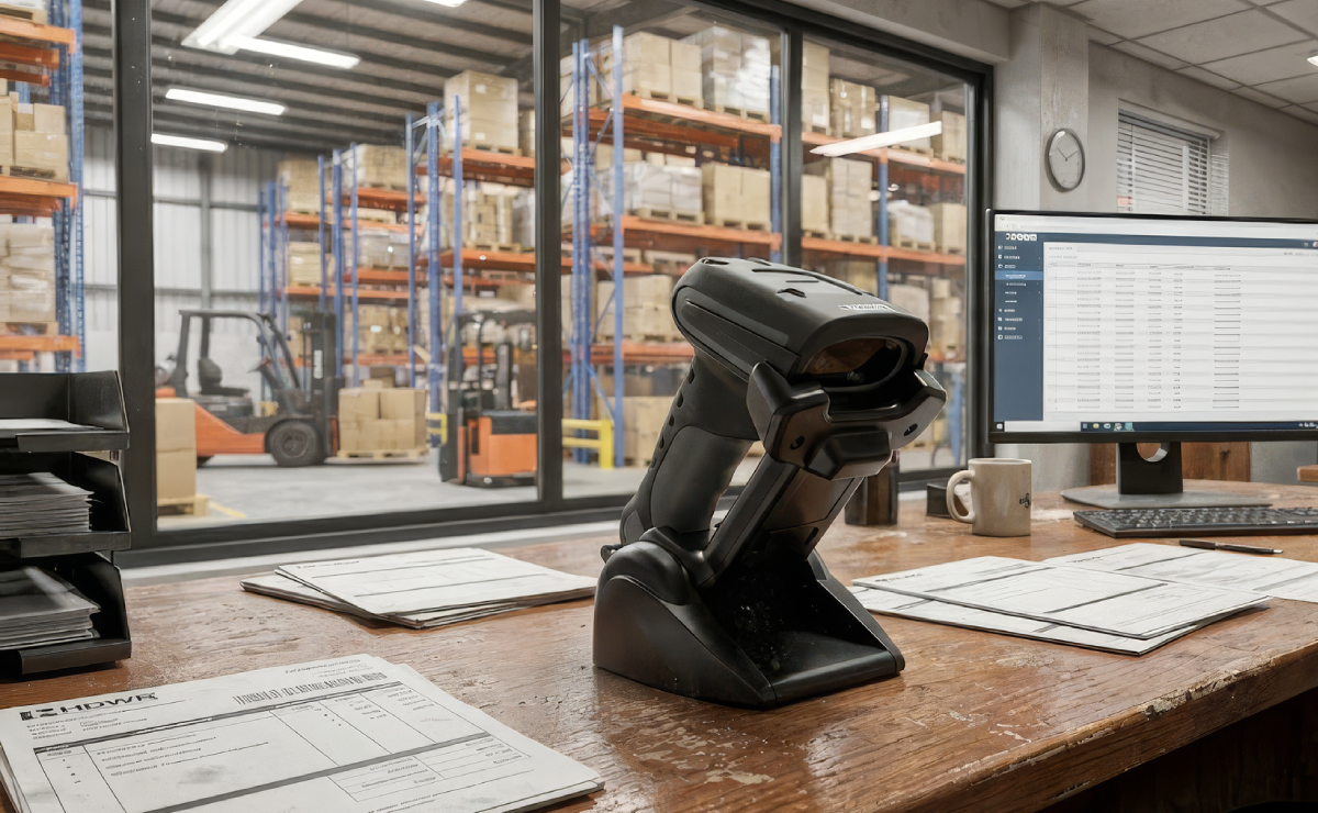 Czytnik HDWR HD9100B w biurze kierownika magazynu