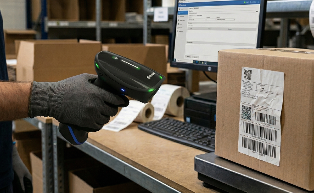 Czytnik Newland HR23 Dorada skanujący pomiętą etykietę kurierską
