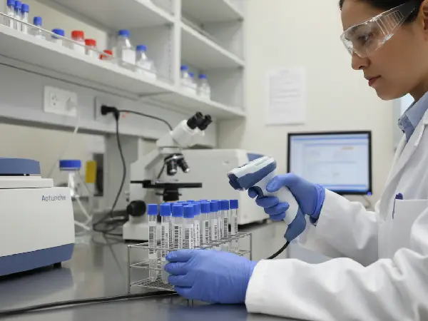 Czytnik Zebra DS2208-HC w labolatorium