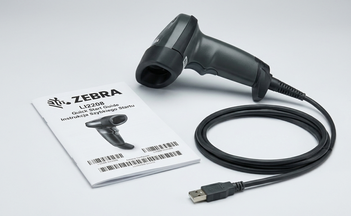 Zdjęcie zawartości zestawu Czytnika Zebra LI2208