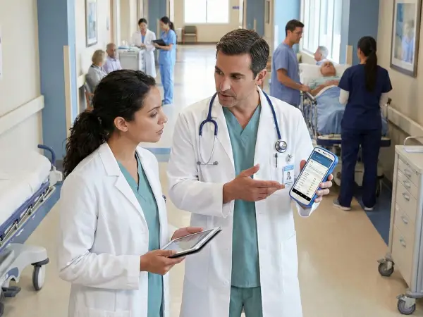 Terminal mobilny Zebra HC50 w szpitalu