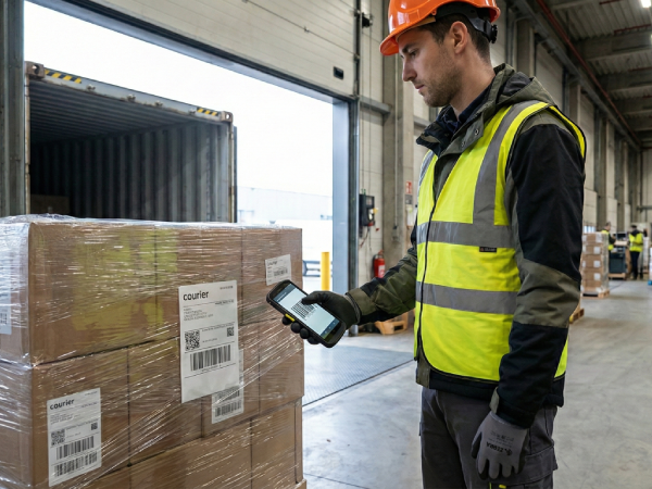 Skanowanie kodu na etykiecie kurierskiej