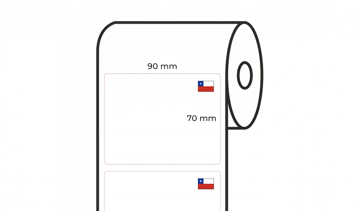 orientacja etykiety na rolce