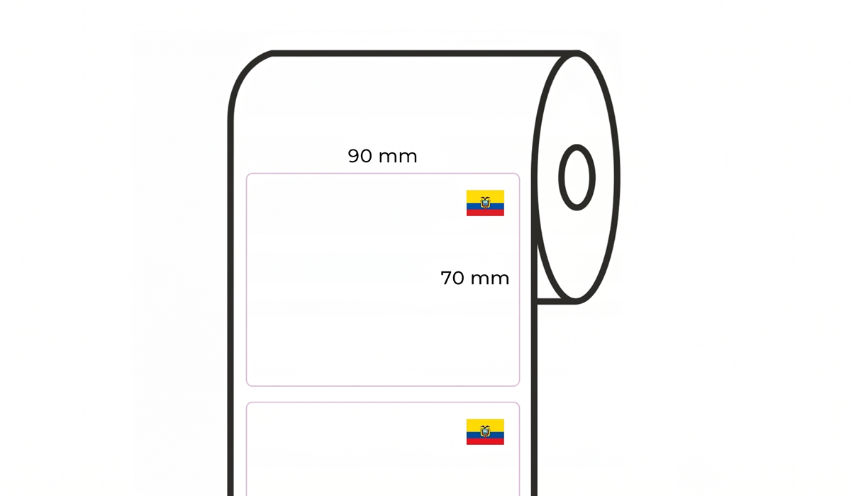orientacja etykiety na rolce