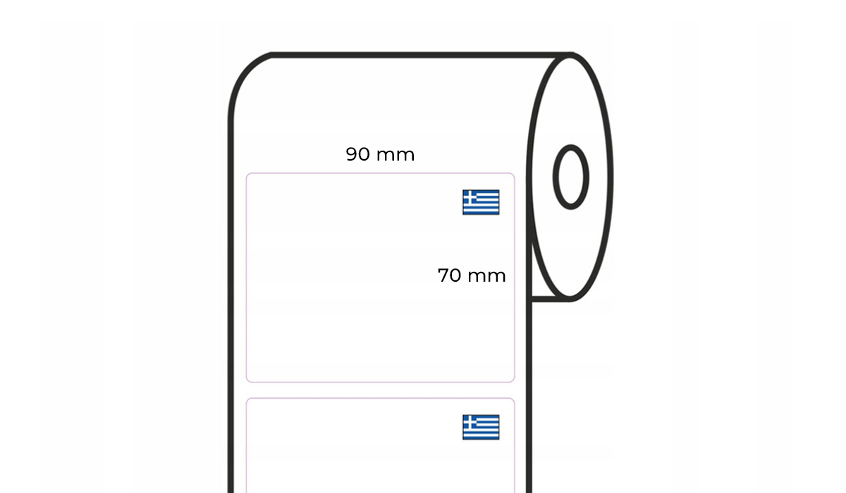 orientacja etykiety na rolce