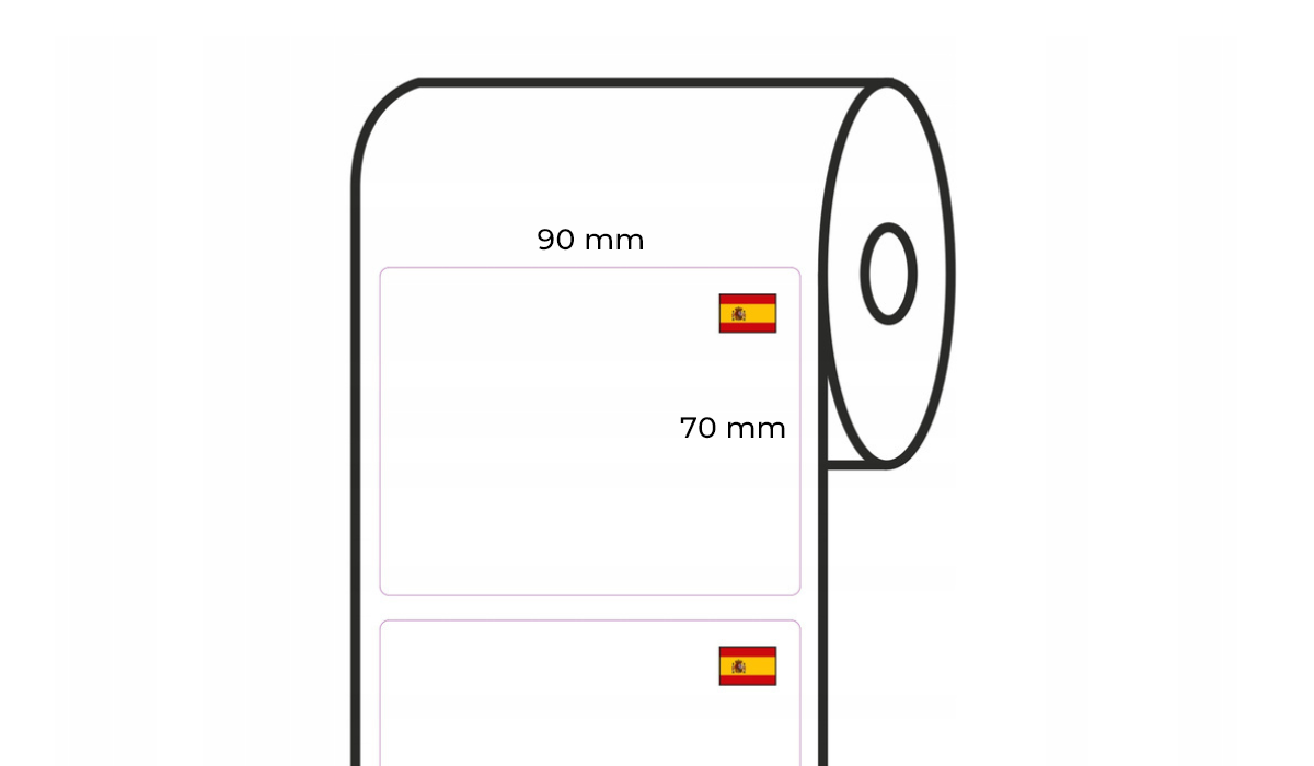 orientacja etykiety na rolce