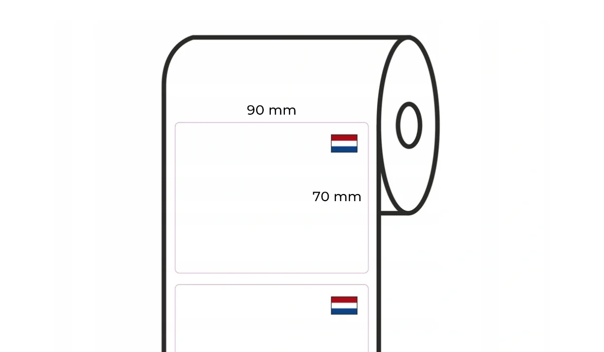 orientacja etykiety na rolce