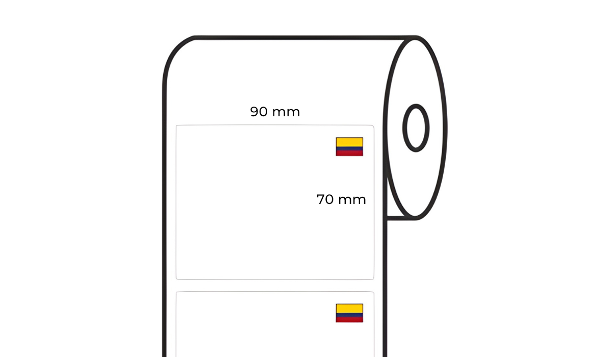 orientacja etykiety na rolce