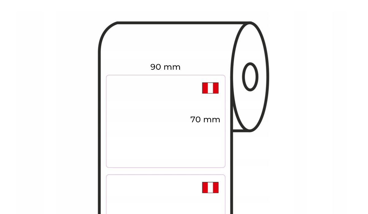 orientacja etykiety na rolce
