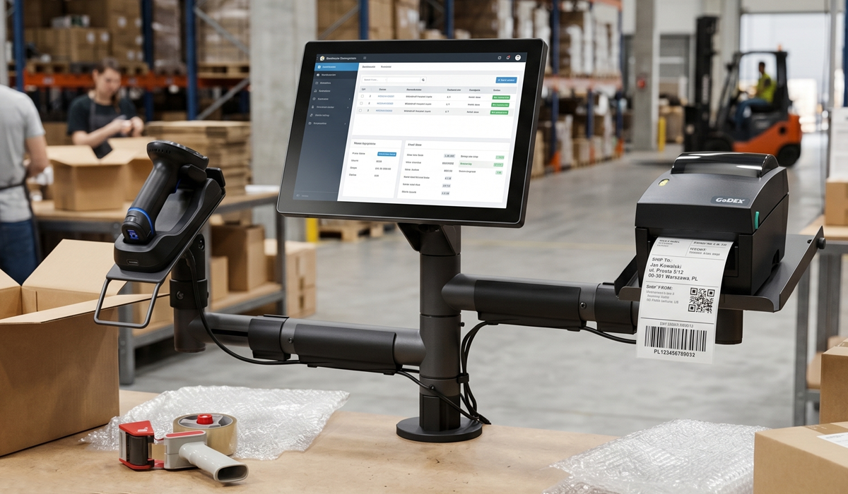 Zestaw magazynowy e-commerce na pakowaczu
