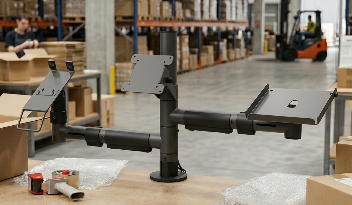 Stojak sprzedażowy na pakowaczu na magazynie