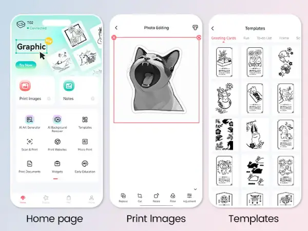 aplikacja Phomemo na smartfonie