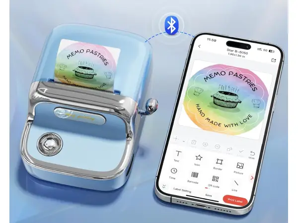 Drukarka Phomemo M221 połączona z telefonem