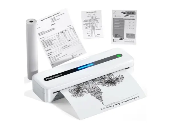 Rózne rodzaje etykiet i wydruki z Phomemo M832