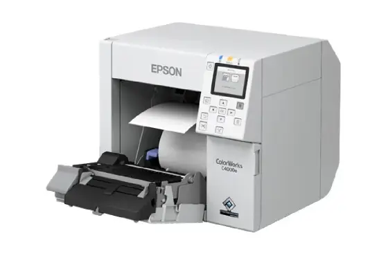 Otwarta drukarka Epson ColorWorks C4000E