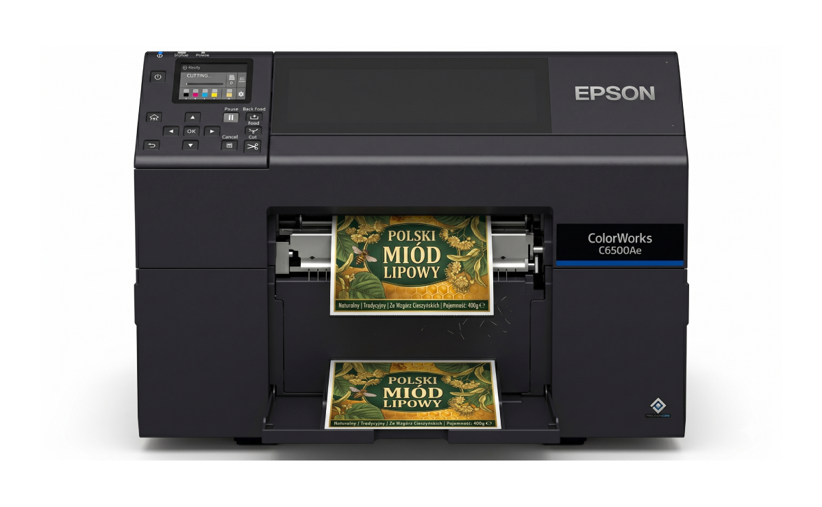 Wizualizacja  gilotynyn w drukarce Epson ColorWorks D6500Ae