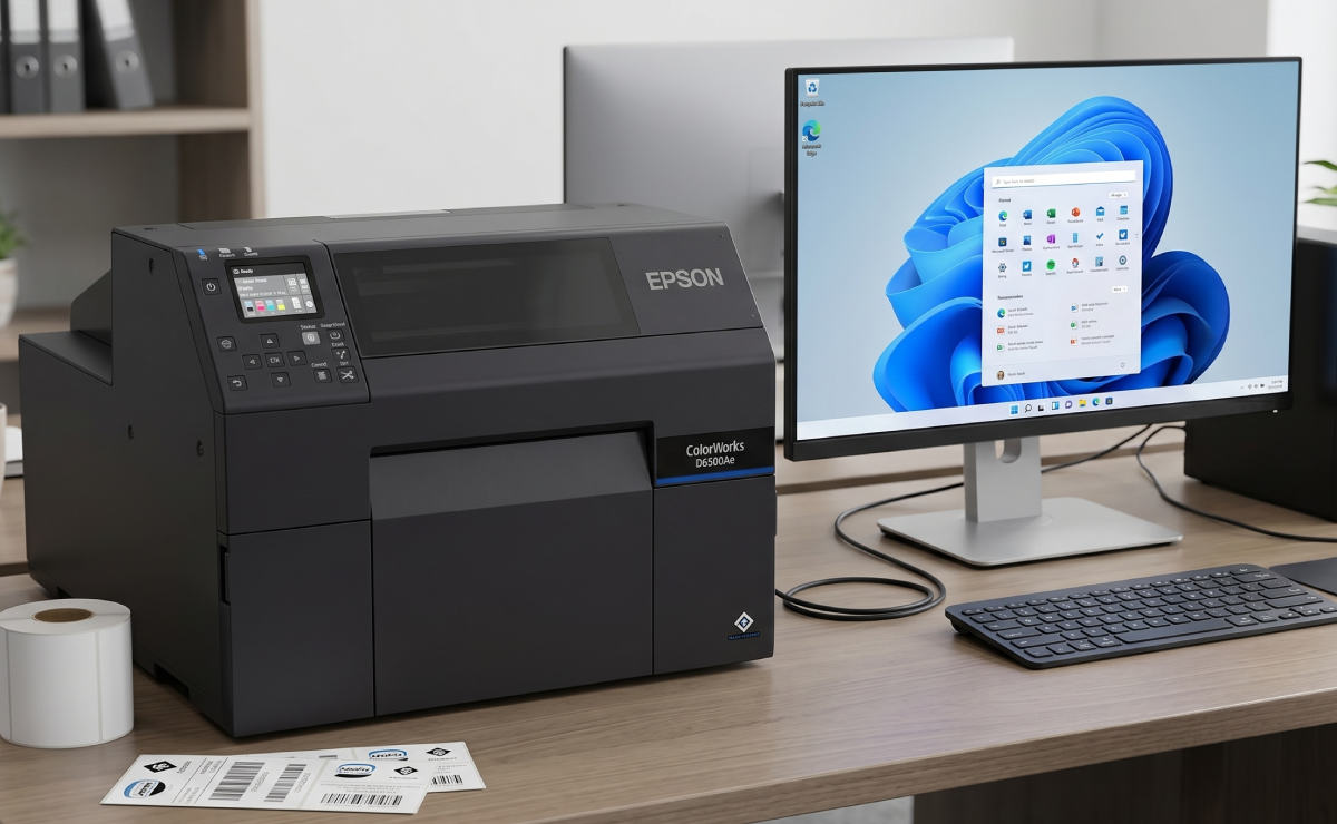 Łączność drukark Epson CW D6500Ae z komputerem z systemem Windows i kablem USB