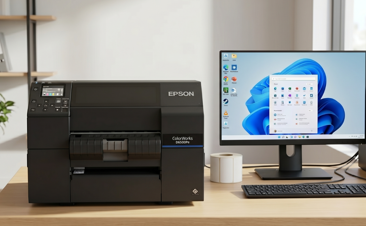 Łączność drukark Epson CW D6500Pe z komputerem z systemem Windows i kablem USB