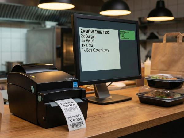 Etykieta gastronomiczna z drukarki GoDEX DT4L