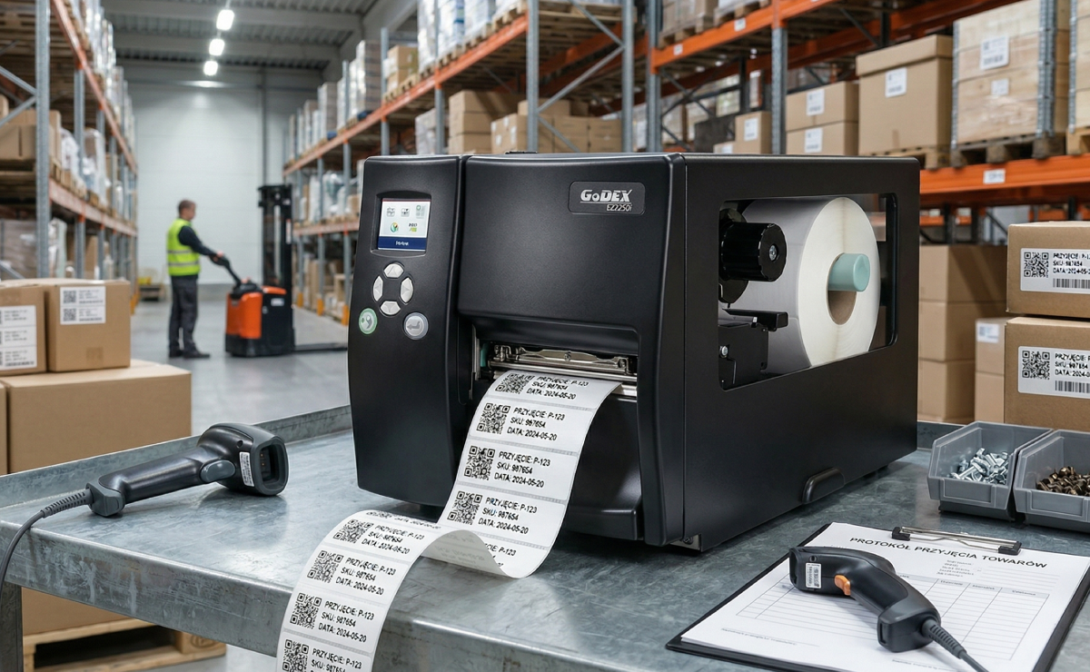 Wydruk etykiet do opisania dostawy z kodami