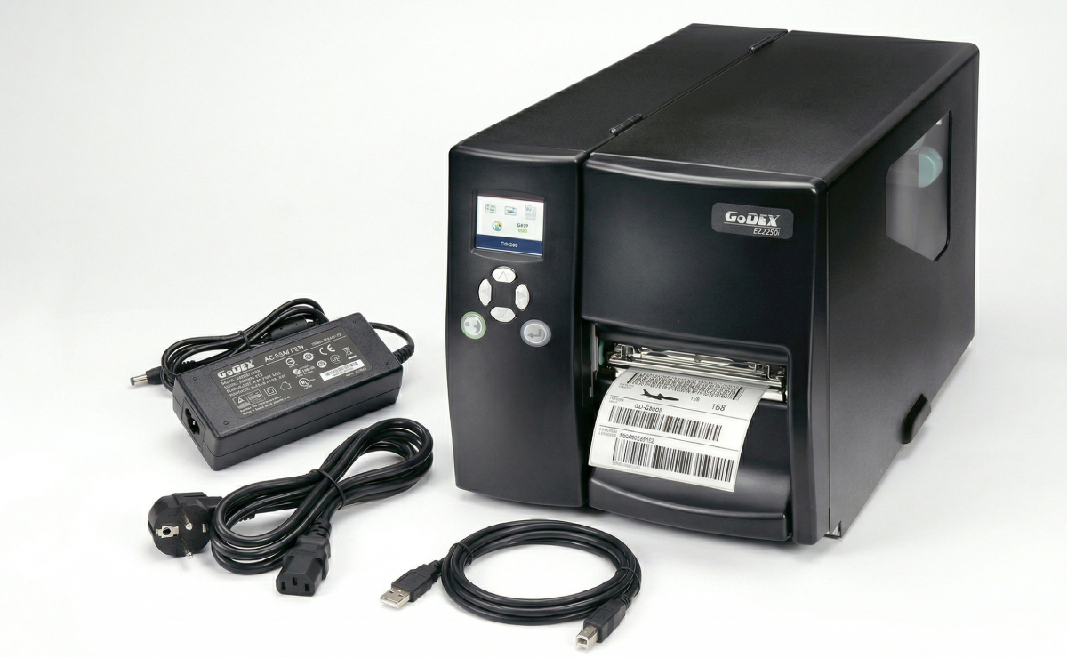 Drukarka GoDEX EZ2250i w zestawie