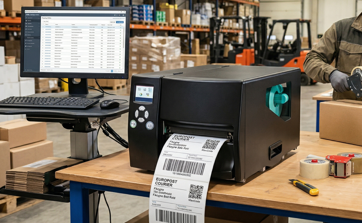 Wydruk etykiet do opisania dostawy z kodami