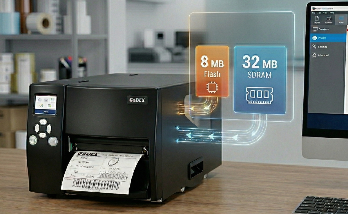 Wizualizacja pamięci w drukarce GoDEX EZ6350i