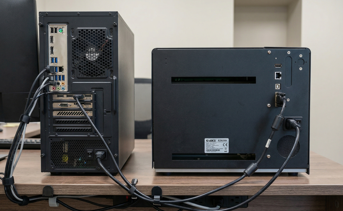 Łączność drukarki GoDEX EZ6350i