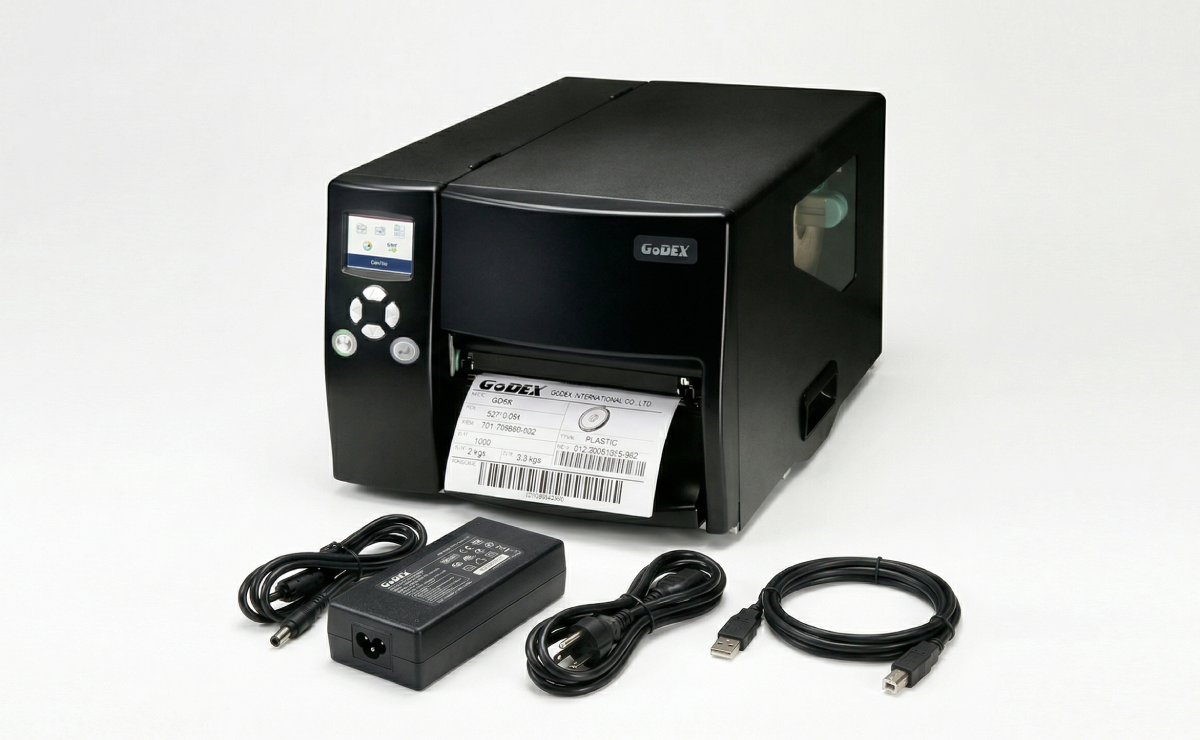 Drukarka GoDEX EZ6350i w zestawie