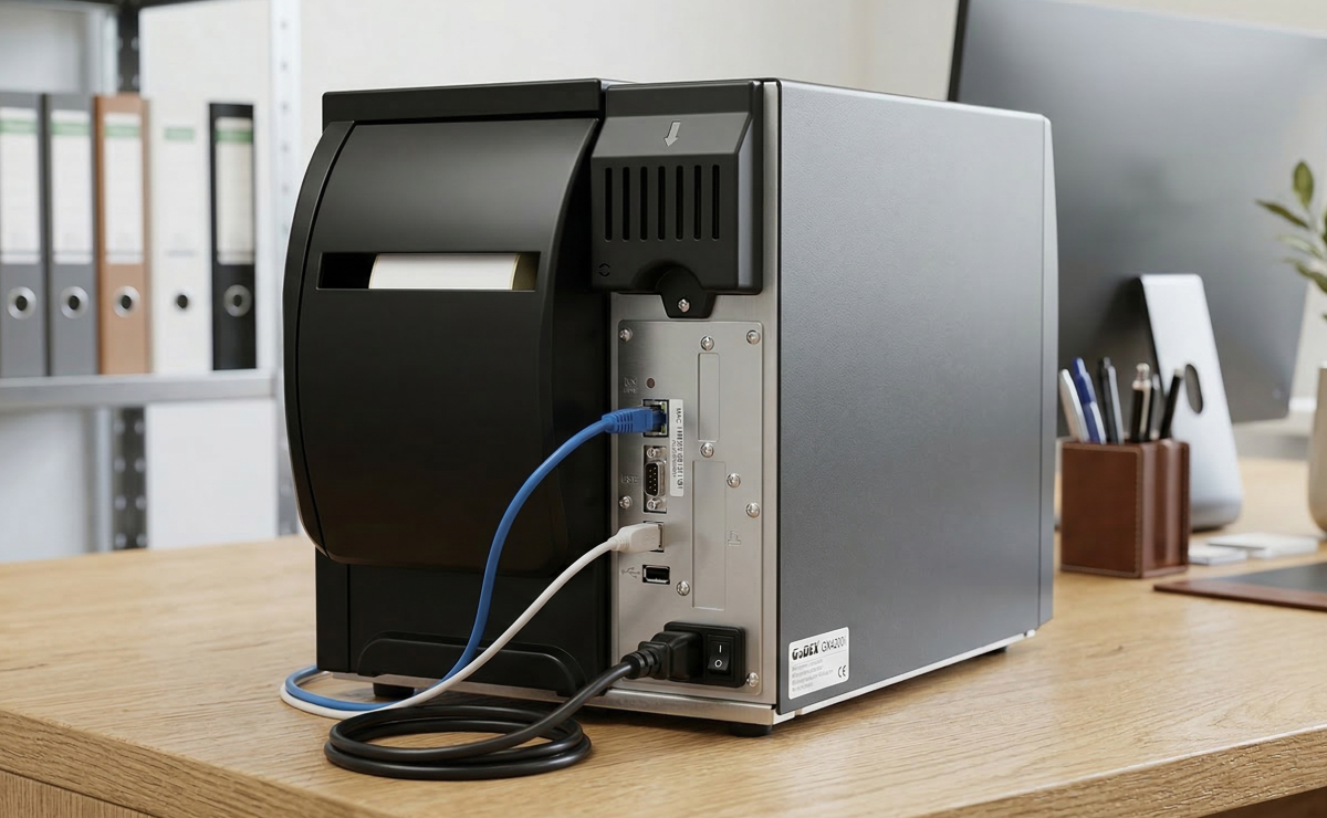 Łączność drukarki GoDEX GX4300i