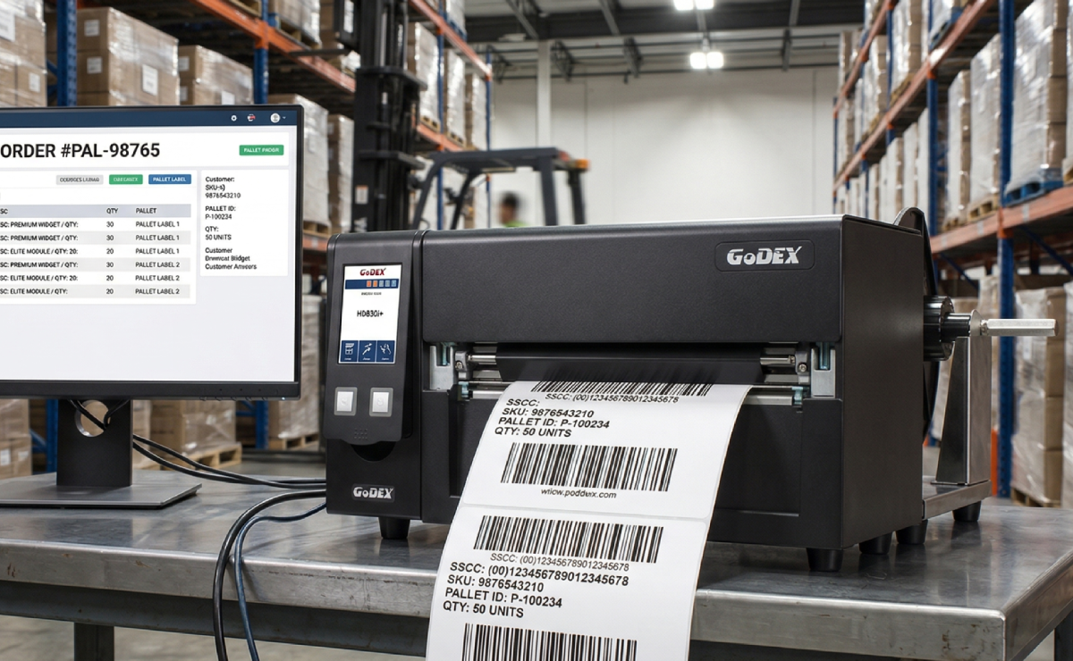 Wydruk etykiet do opisania dostawy z kodami