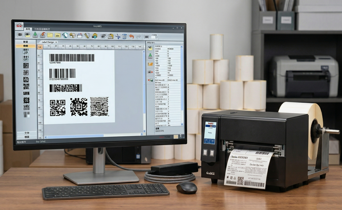 Podgląd projektowanie etykiety dla GoDEX HD830i+