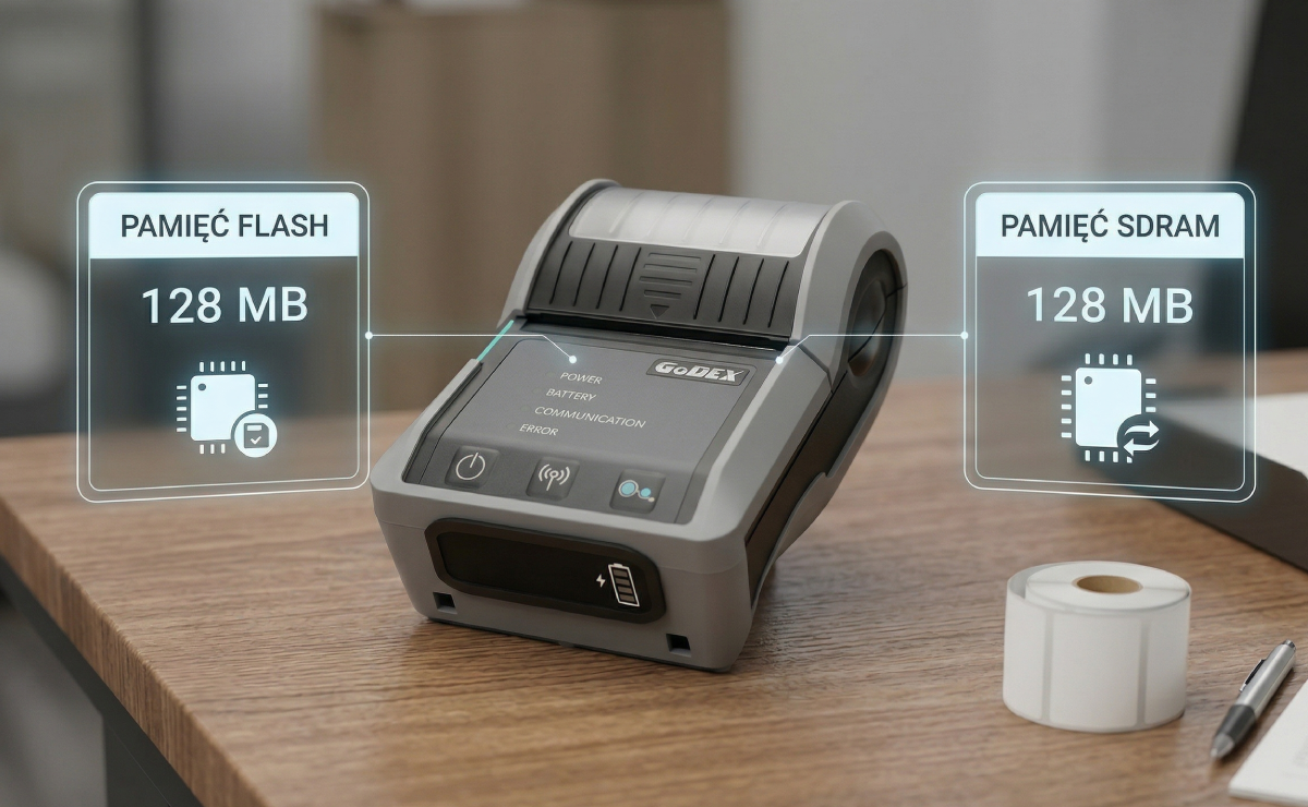 Wizualizacja pamięci w drukarce GoDEX MX30i+
