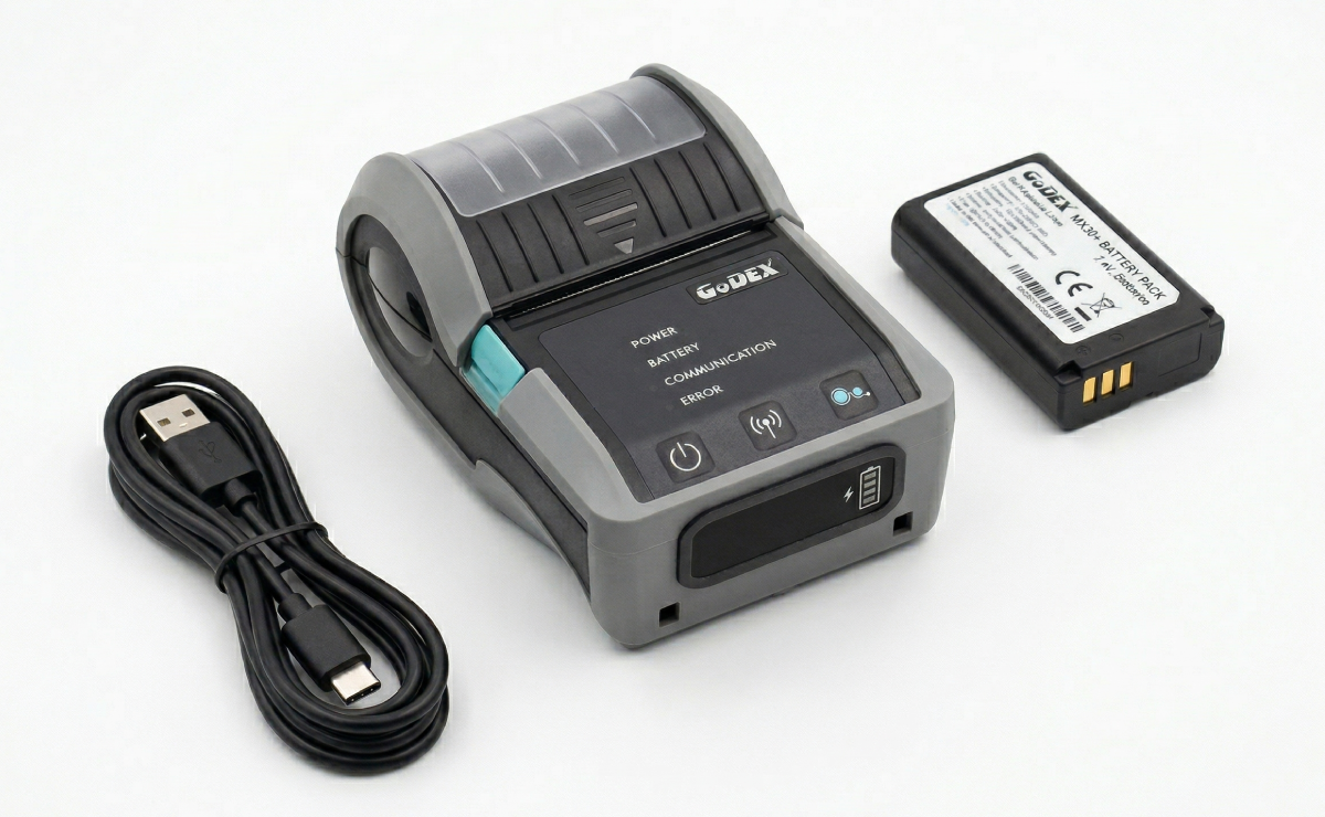 Drukarka GoDEX MX30i+ w zestawie