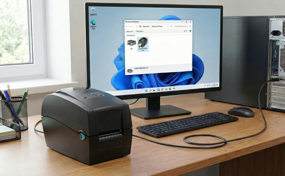 Łączność drukarki GoDEX RT230 z komputerem Windows