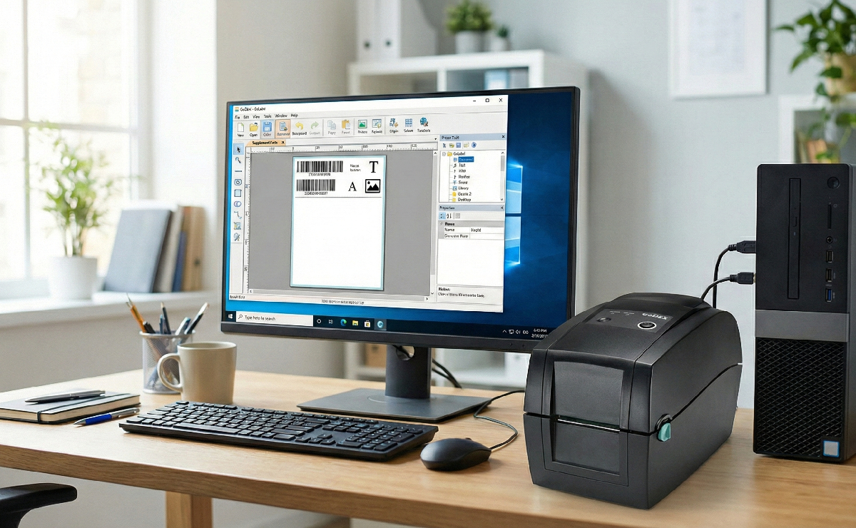 Podgląd projektowanie etykiety dla GoDEX RT200