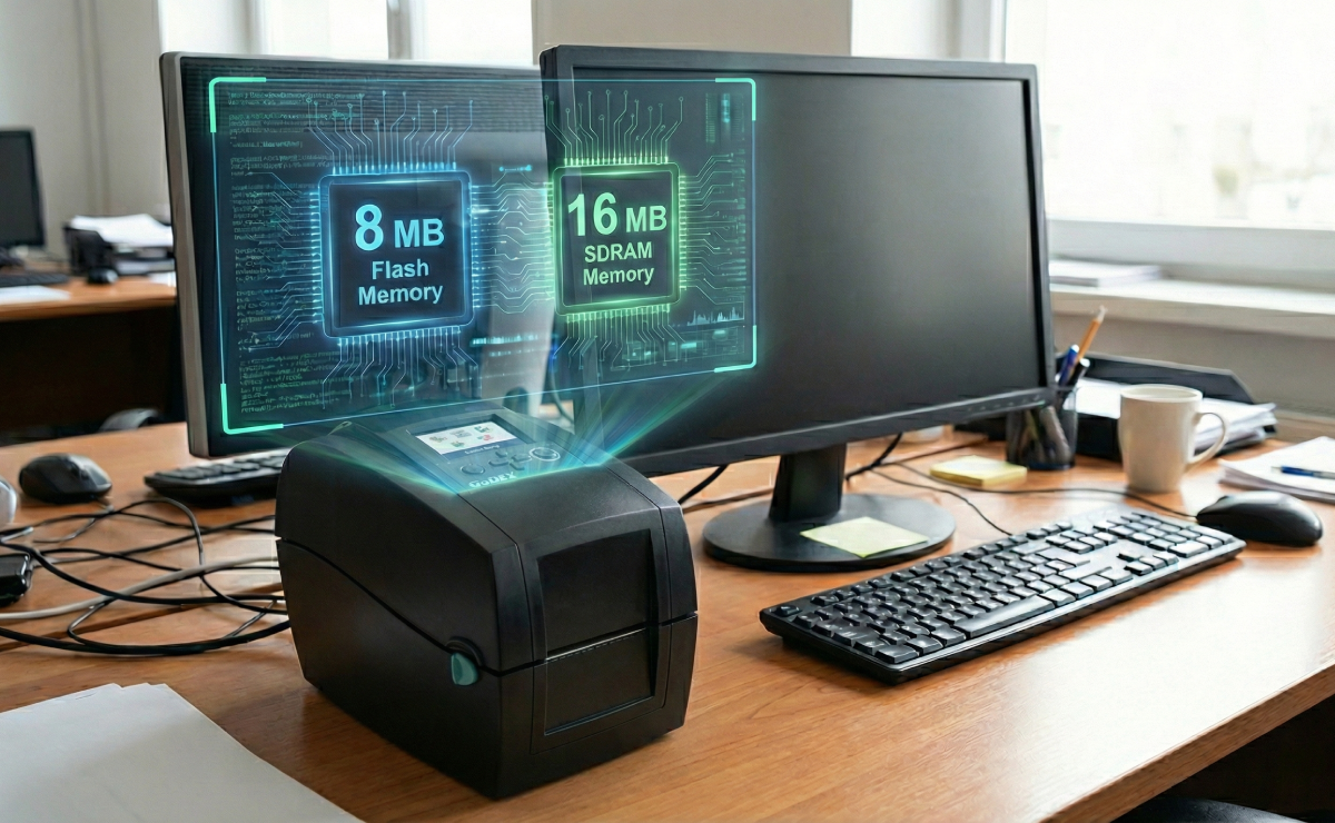 Wizualizacja pamięci w drukarce GoDEX RT200i