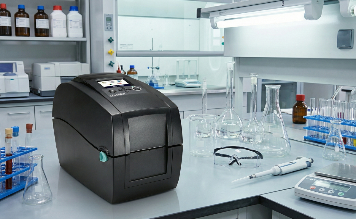 Drukarka GoDEX RT200i w laboratorium