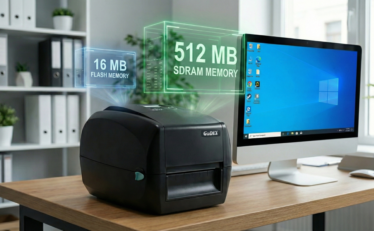 Wizualizacja pamięci w drukarce GoDEX RT700i PRO