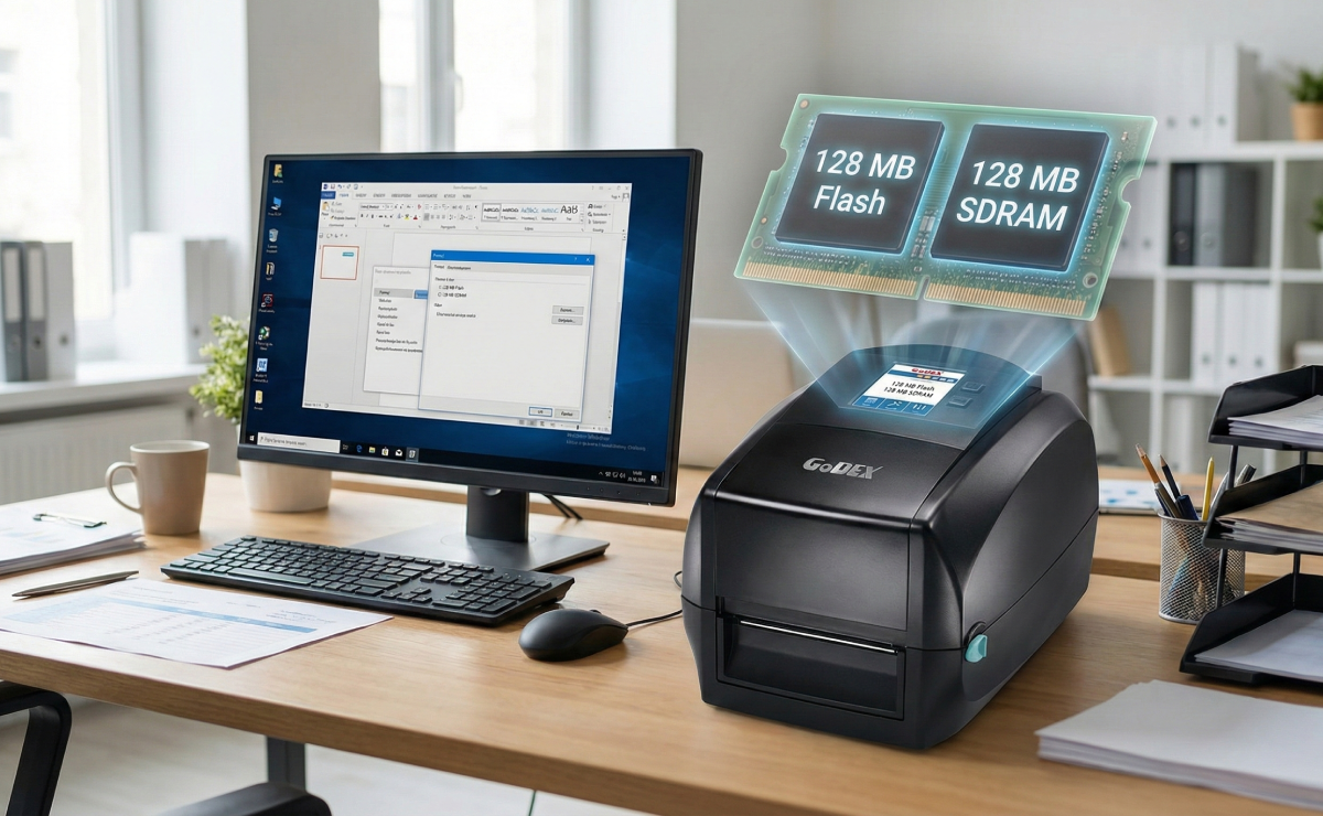 Wizualizacja pamięci w drukarce GoDEX RT863i PRO