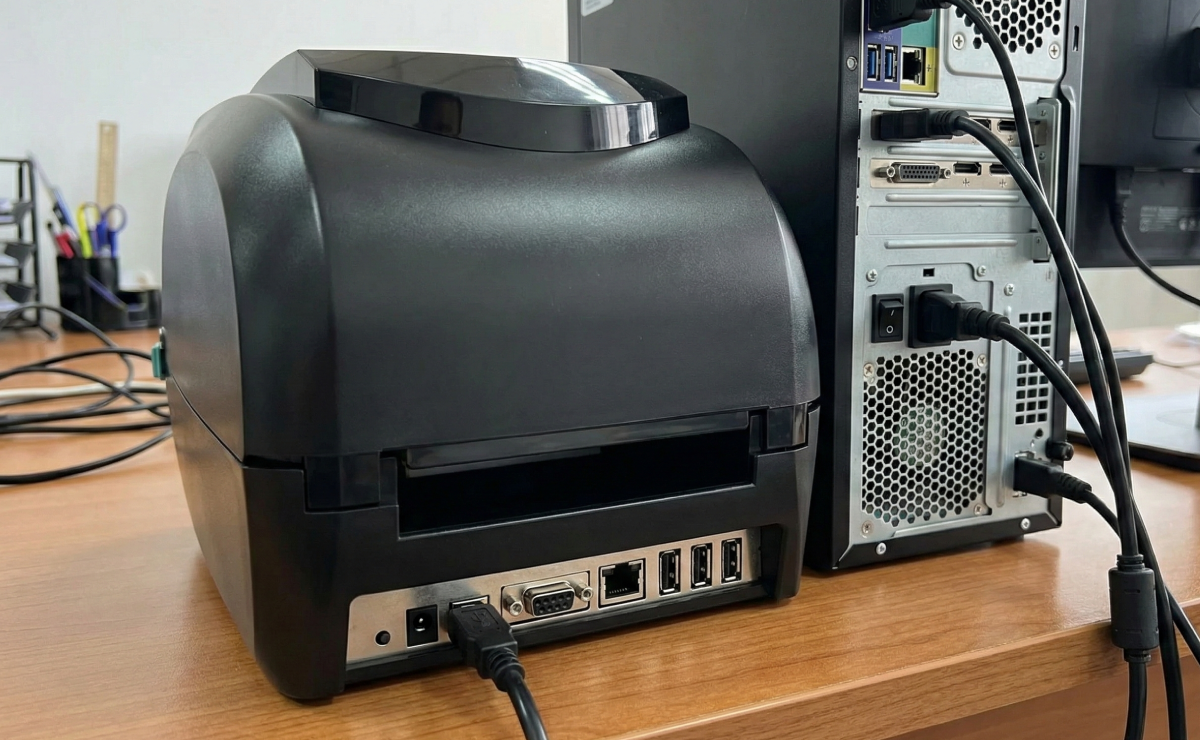 Łączność drukarki GoDEX RT833i PRO z komputerem Windows