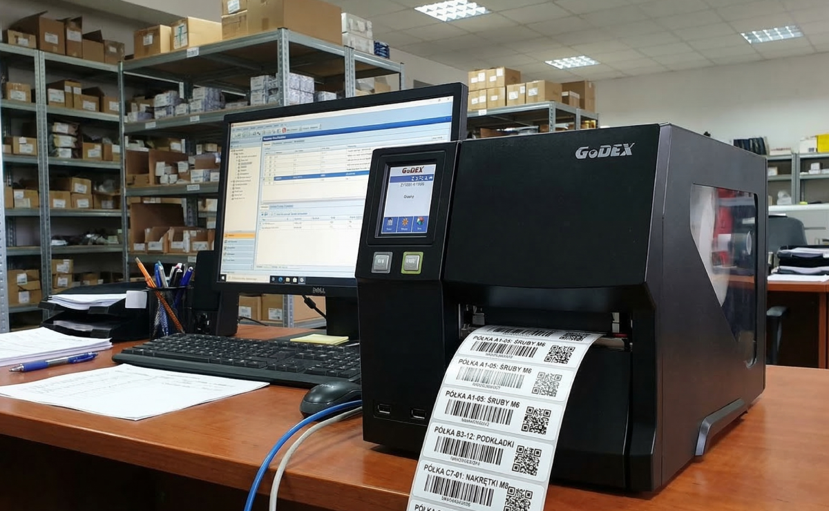 Wydruk etykiet do opisania dostawy z kodami kreskowymi