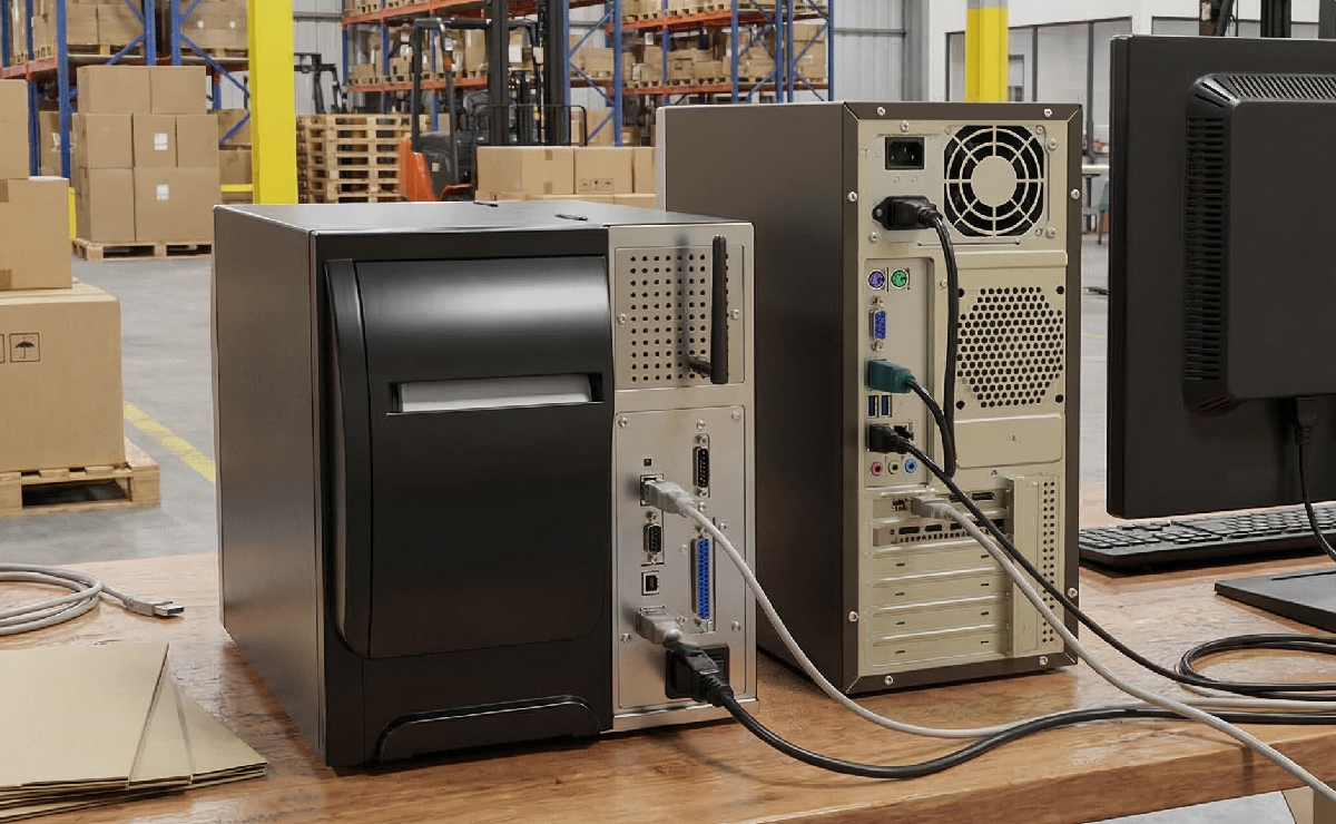 Łączność drukarki GoDEX ZX1200i+