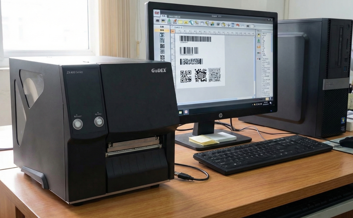 Podgląd projektowanie etykiety dla GoDEX ZX420