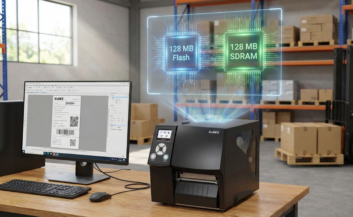 Wizualizacja pamięci w drukarce GoDEX ZX430i+